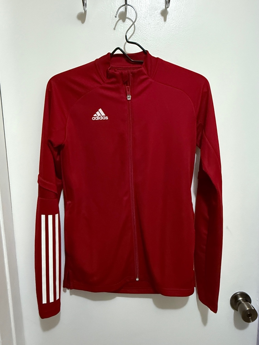 adidas Women’s Red Full-Zip Training Jacket - Picture 2 of 4